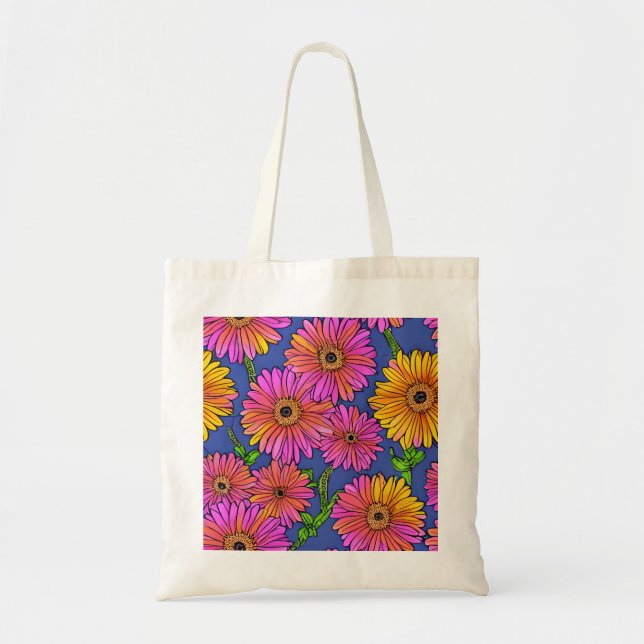 Bolso De Tela Tote Gerber Daisy Canvas (Frente)