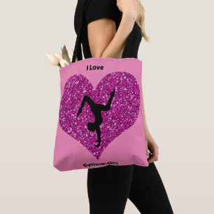 Bolso De Tela Tote Gimnasia Rosa