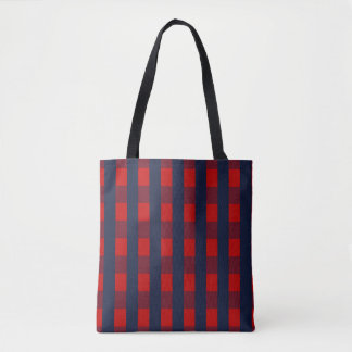 Bolso De Tela Tote Gingham Check