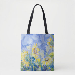 Bolso De Tela tote "girasoles"