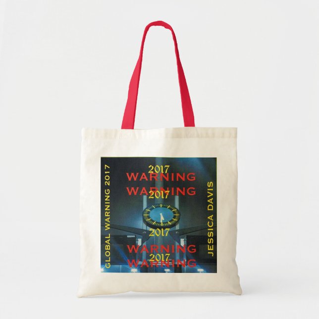 Bolso De Tela Tote global 2017 de la advertencia (Frente)