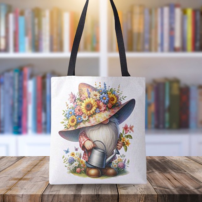 Bolso De Tela Tote Gnome de Springtime Garden (Subido por el creador)