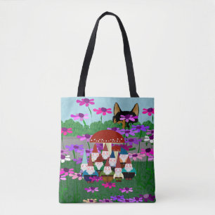 Bolso De Tela Tote Gnomes Allover
