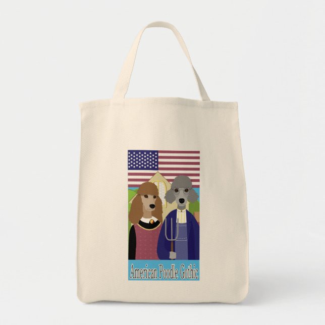 Bolso De Tela Tote gótico del caniche americano (Frente)