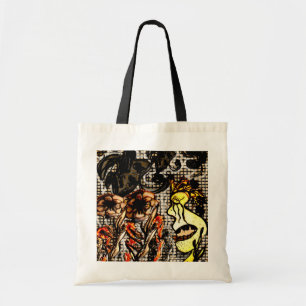 Bolso De Tela Tote grande de la manija del negro de la cara