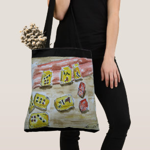 Bolso De Tela Tote grande para los amantes del Mah Jongg