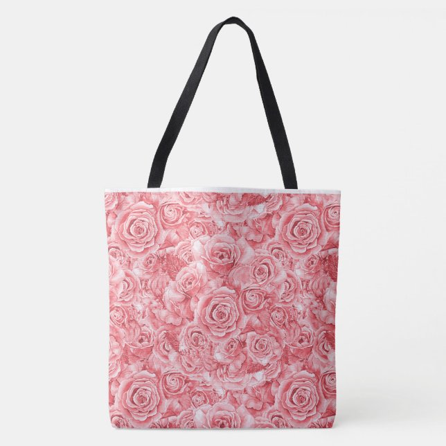 Bolso De Tela Tote grande rosa único (Anverso)