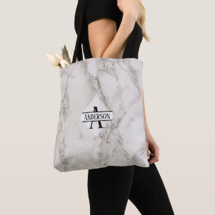 Bolso De Tela Tote gris de Mármol MONOGRAM - Personalizado de to