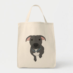 Bolso De Tela Tote gris del pitbull