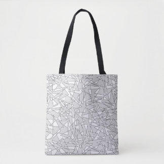 Bolso De Tela Tote gris y negro de Triangoli
