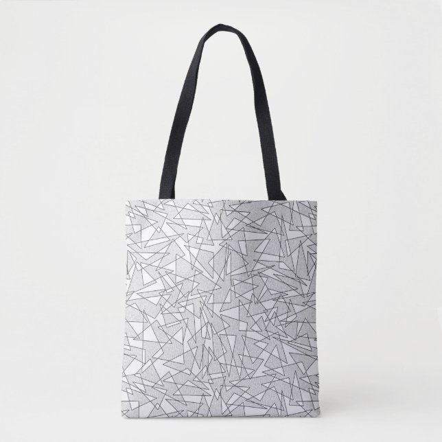 Bolso De Tela Tote gris y negro de Triangoli (Anverso)