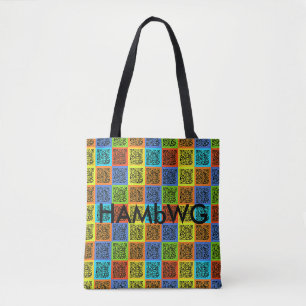 Bolso De Tela Tote HAMbWG - 4 colores QR con logotipo
