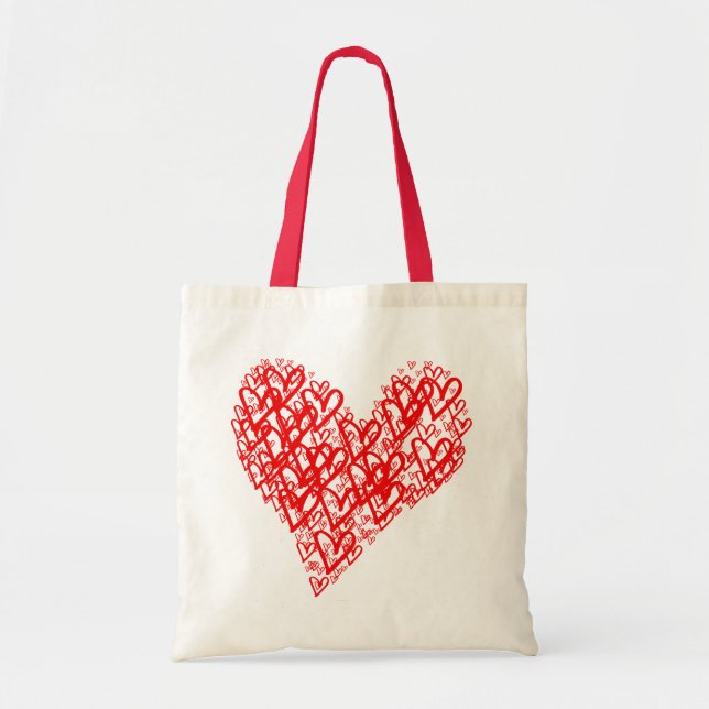 Bolso De Tela tote hearts (Frente)