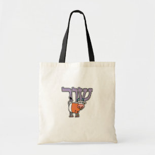 Bolso De Tela Tote hebreo del zodiaco - tauro