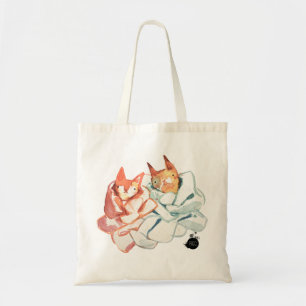 Bolso De Tela Tote hecho punto de los gatitos