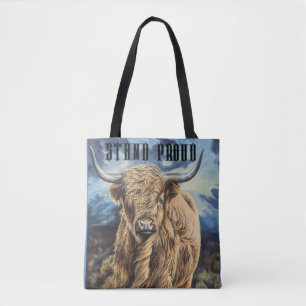 Bolso De Tela Tote Highland Bull