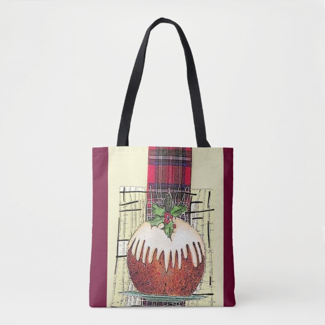 Bolso De Tela Tote Holiday Plum Pudding (Anverso)