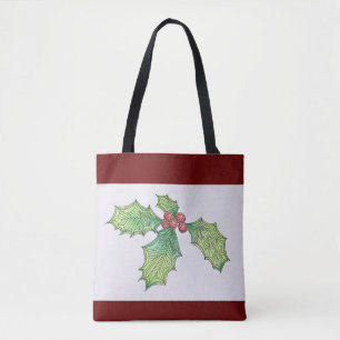 Bolso De Tela Tote - Holly Jolly