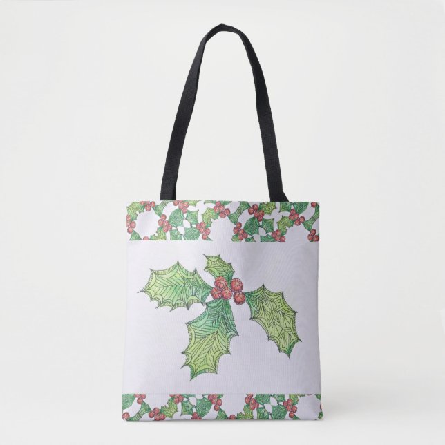 Bolso De Tela Tote - Holly Jolly #2 (Anverso)