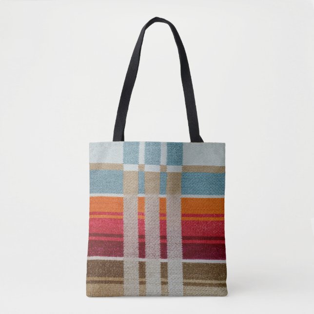 Bolso De Tela TOTE IMPRESIONANTE - "LA PLAYA" - Tejidos mexicano (Anverso)