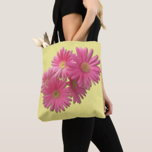 Bolso De Tela Tote ininterrumpido - Dark Pink Gerbera Daisies