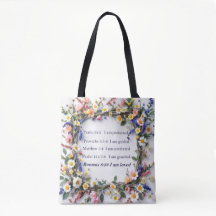 Tote inspirador con flores de colores