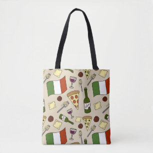 Bolso De Tela Tote italiano de la comida