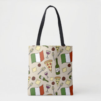 Bolso De Tela Tote italiano de la comida