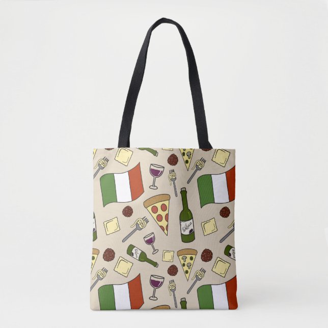 Bolso De Tela Tote italiano de la comida (Anverso)