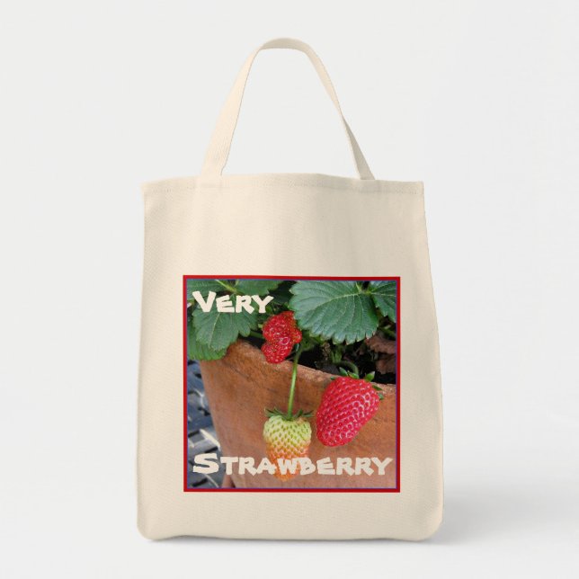 Bolso De Tela Tote Jumbo de Fresas Canvas Grocery (Frente)