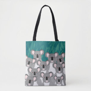 Bolso De Tela Tote Koalas Allover