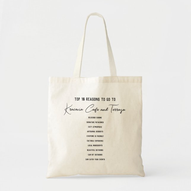 Bolso De Tela Tote Kracovia Cafe - 10 razones principales con ci (Frente)