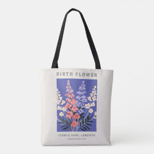 Bolso De Tela Tote Larkspur Mes de Nacimiento