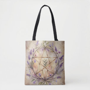 Bolso De Tela Tote Lavender & Pentacle - Sueños de jardín de bru