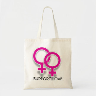 Bolso De Tela Tote lesbiano del amor de los símbolos femeninos