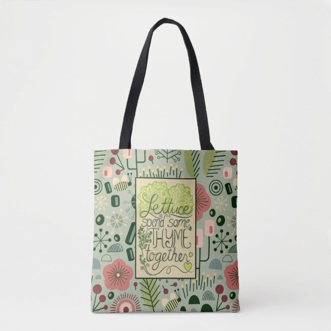 Bolso De Tela Tote Lettuce and Thyme Atomic Garden (Anverso)