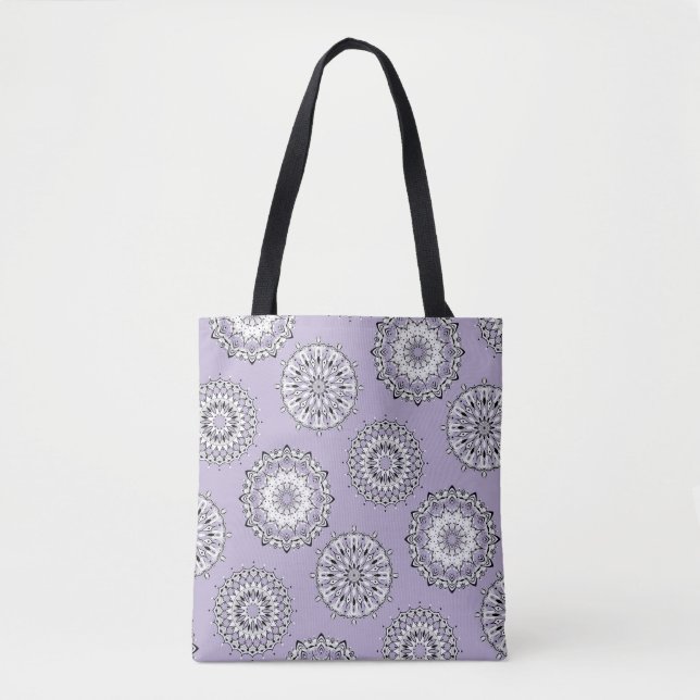Bolso De Tela Tote Lilac Mandalas (Anverso)