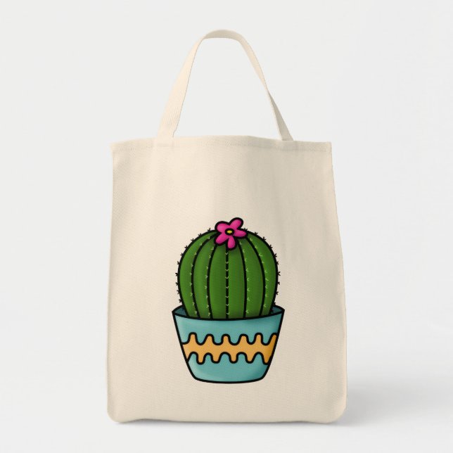 Bolso De Tela Tote Linha Cactus (Frente)