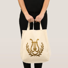 Bolso De Tela Tote Lira Dorada