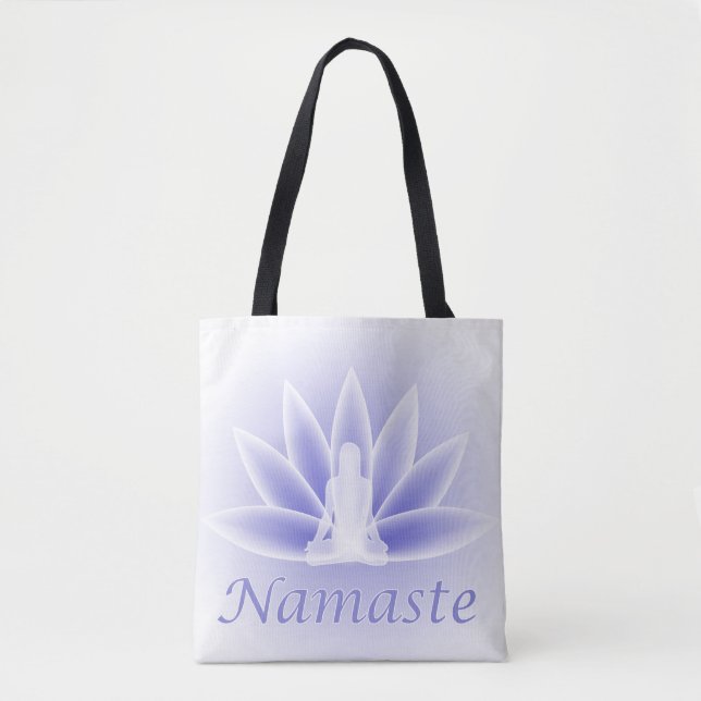 Bolso De Tela Tote Lotus Flower Pose Namaste (Anverso)