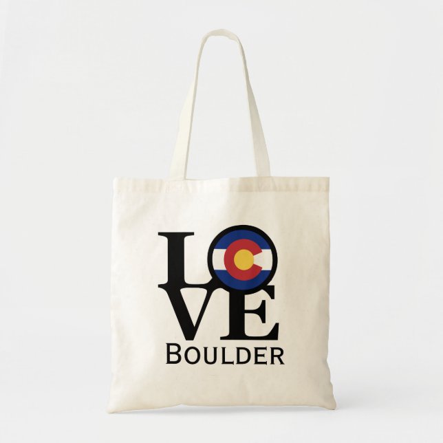Bolso De Tela TOTE LOVE Boulder Colorado (Frente)