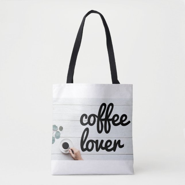 Bolso De Tela Tote Lover de la Copa del Café Blanco (Anverso)
