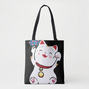 Bolso De Tela Tote Lucky Cat Maneki Neko