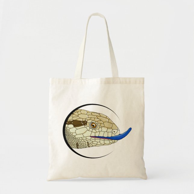 Bolso De Tela tote machihembrado azul del skink (ij) (Frente)