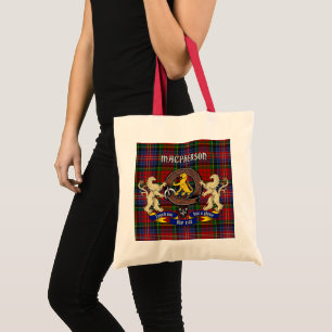 Bolso De Tela Tote Macpherson Clan Badge & Tartan