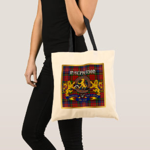 Bolso De Tela Tote Macpherson Clan Badge & Tartan