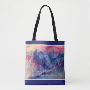 Bolso De Tela Tote Majestad de las Montañas Púrpura