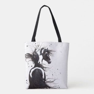 Bolso De Tela Tote majestuoso del caballo de la pintura del