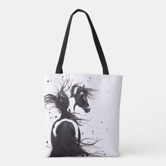 Bolso De Tela Tote majestuoso del caballo de la pintura del (Reverso)