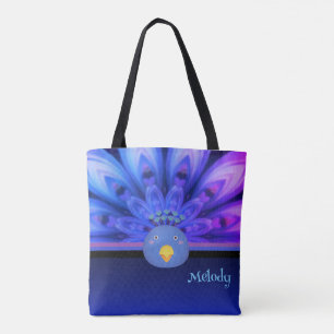 Bolso De Tela Tote Mandala de Peacock Eléctrico Púrpura y Azul